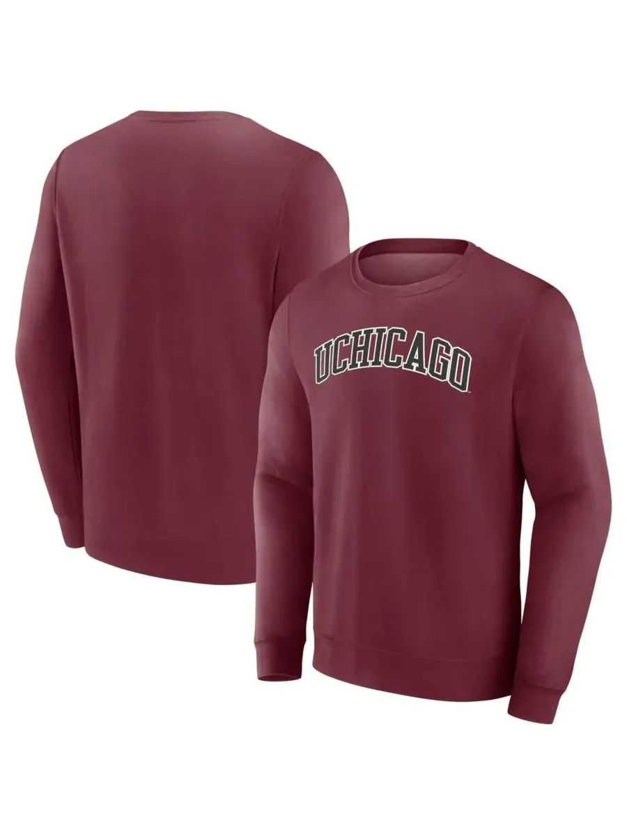 Fanatics Мужская бордовая толстовка с коротким названием команды UChicago Maroons — изображение 1 из 3, коричневый