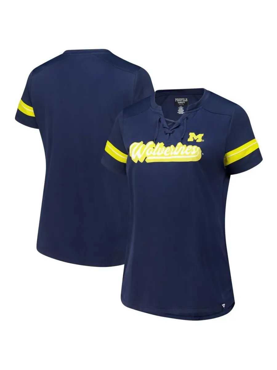 Fanatics Женская темно-синяя футболка большого размера Michigan Wolverines Overtime Readiness на — изображение 1 из 3