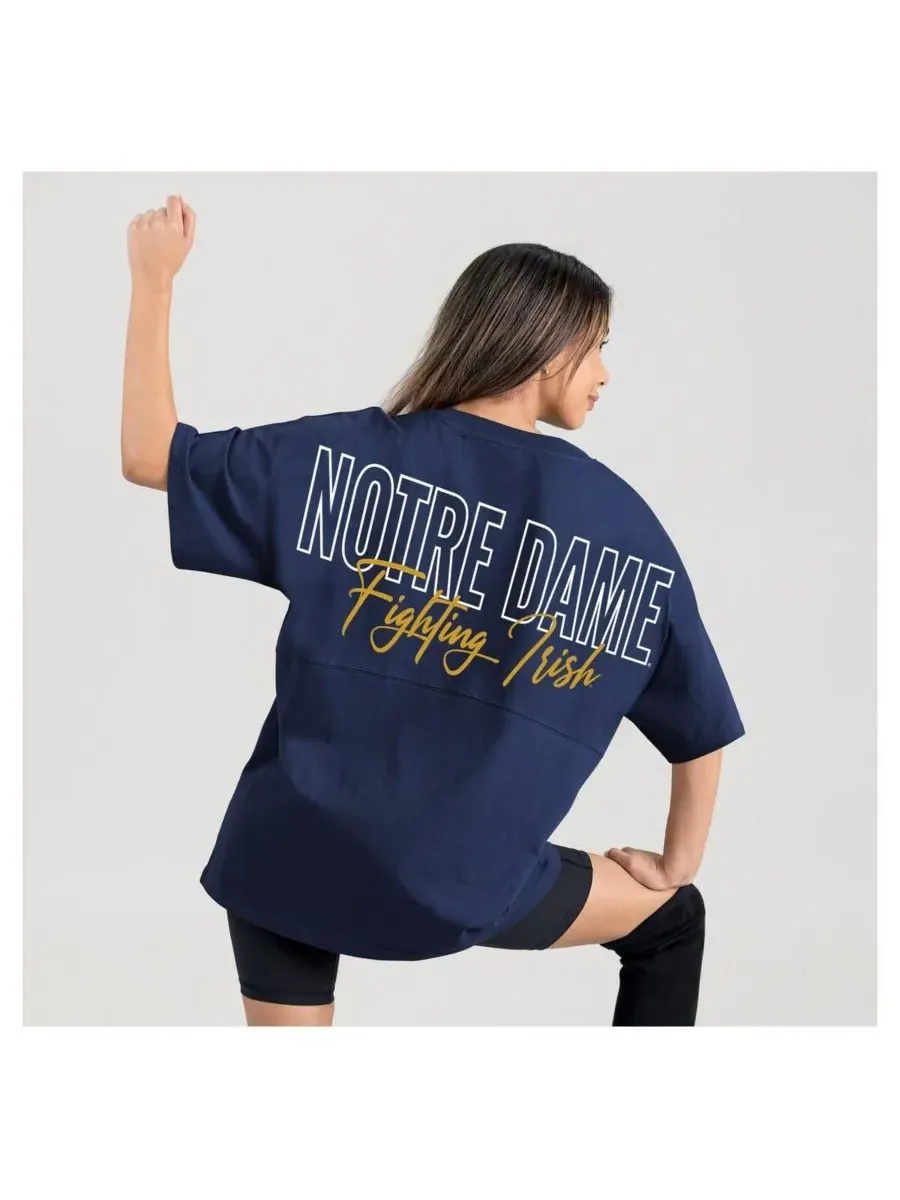 Gameday Couture Женская футболка Navy Notre Dame Fighting Irish Oversized Back at Ya — изображение 2 из 5, темно-синий