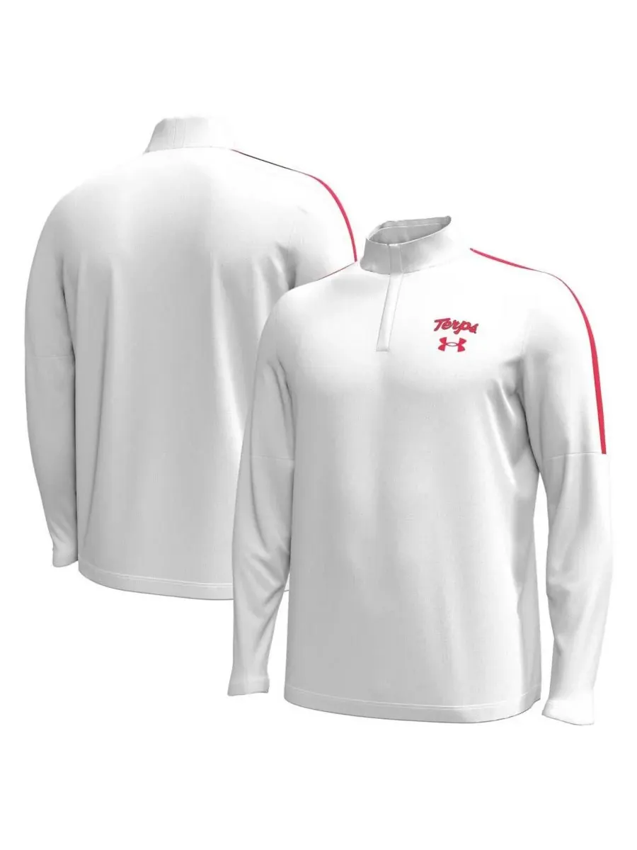 Under Armour Мужская белая куртка Maryland Terrapins Playoff Performance с застежкой-молнией до — изображение 1 из 3, белый