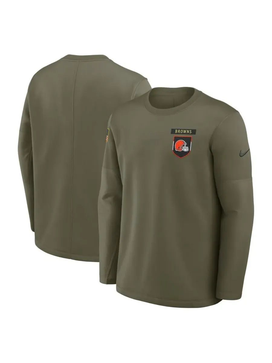 Nike Мужская футболка с длинным рукавом Cleveland Browns 2025 Salute to Service Sideline Coaches — изображение 1 из 3