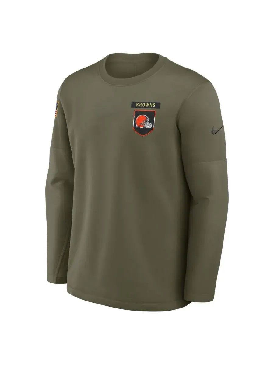 Nike Мужская футболка с длинным рукавом Cleveland Browns 2025 Salute to Service Sideline Coaches — изображение 2 из 3