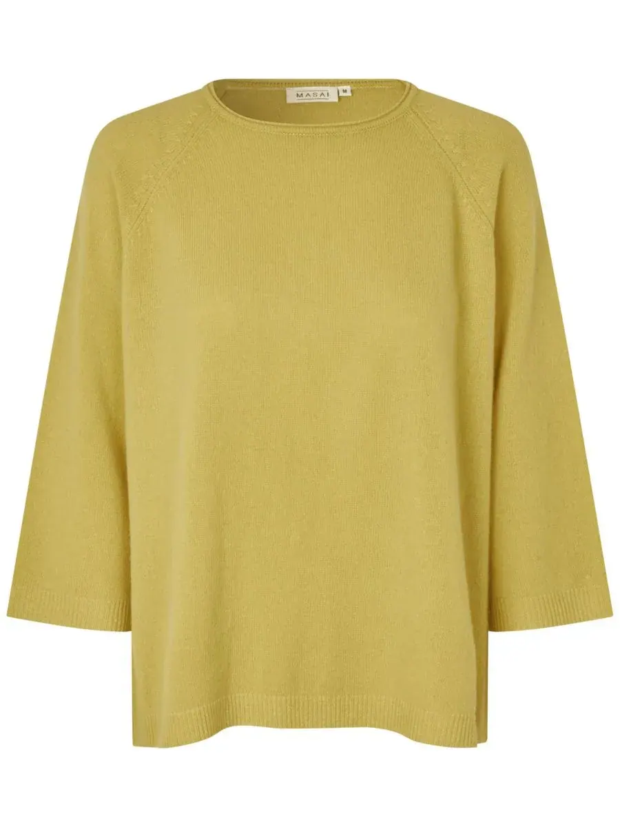 Женская вязаная блузка Fabizia с круглым вырезом Masai Copenhagen, Muted Lime — изображение 5 из 6