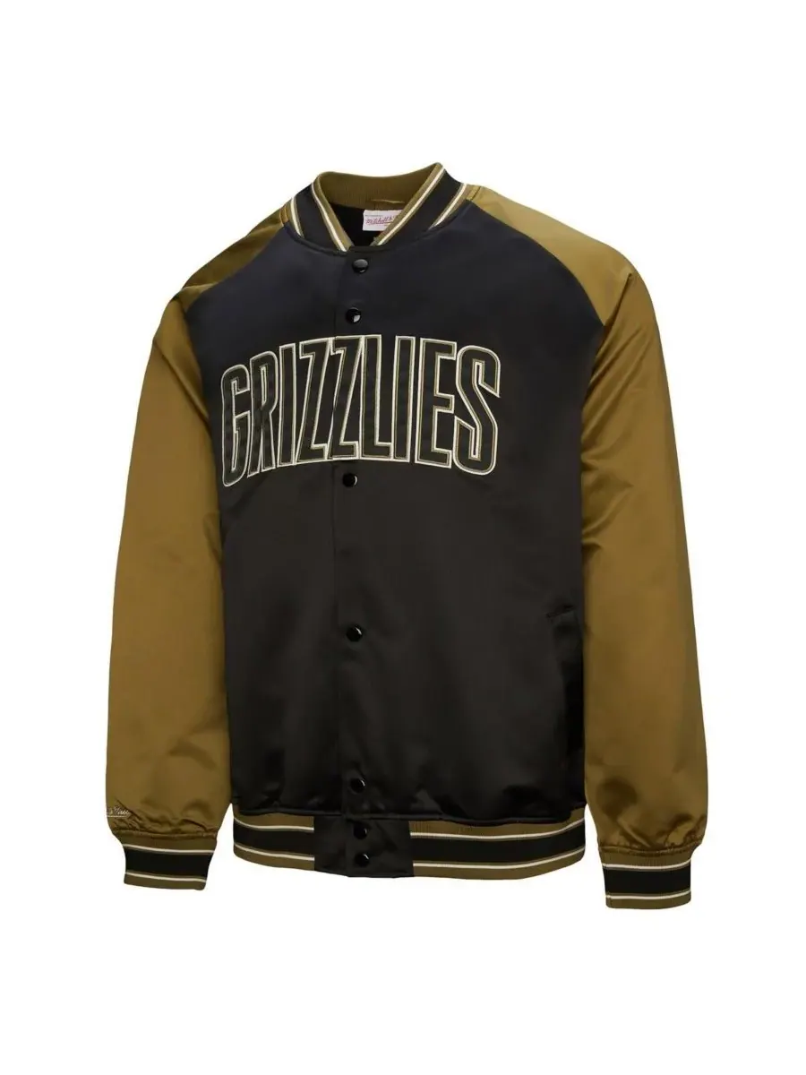 Mitchell & Ness Мужская куртка-клатч в оливково-черном цвете с рукавами реглан и застежкой на — изображение 2 из 3