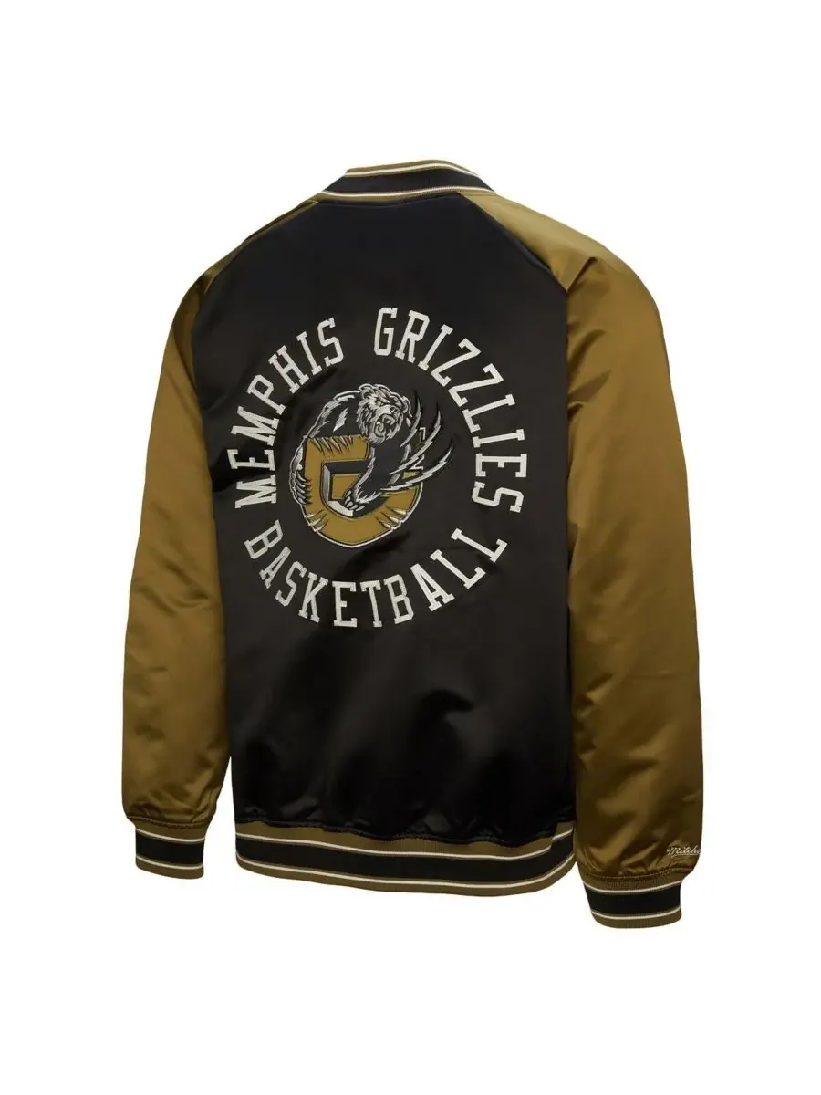 Mitchell & Ness Мужская куртка-клатч в оливково-черном цвете с рукавами реглан и застежкой на — изображение 3 из 3