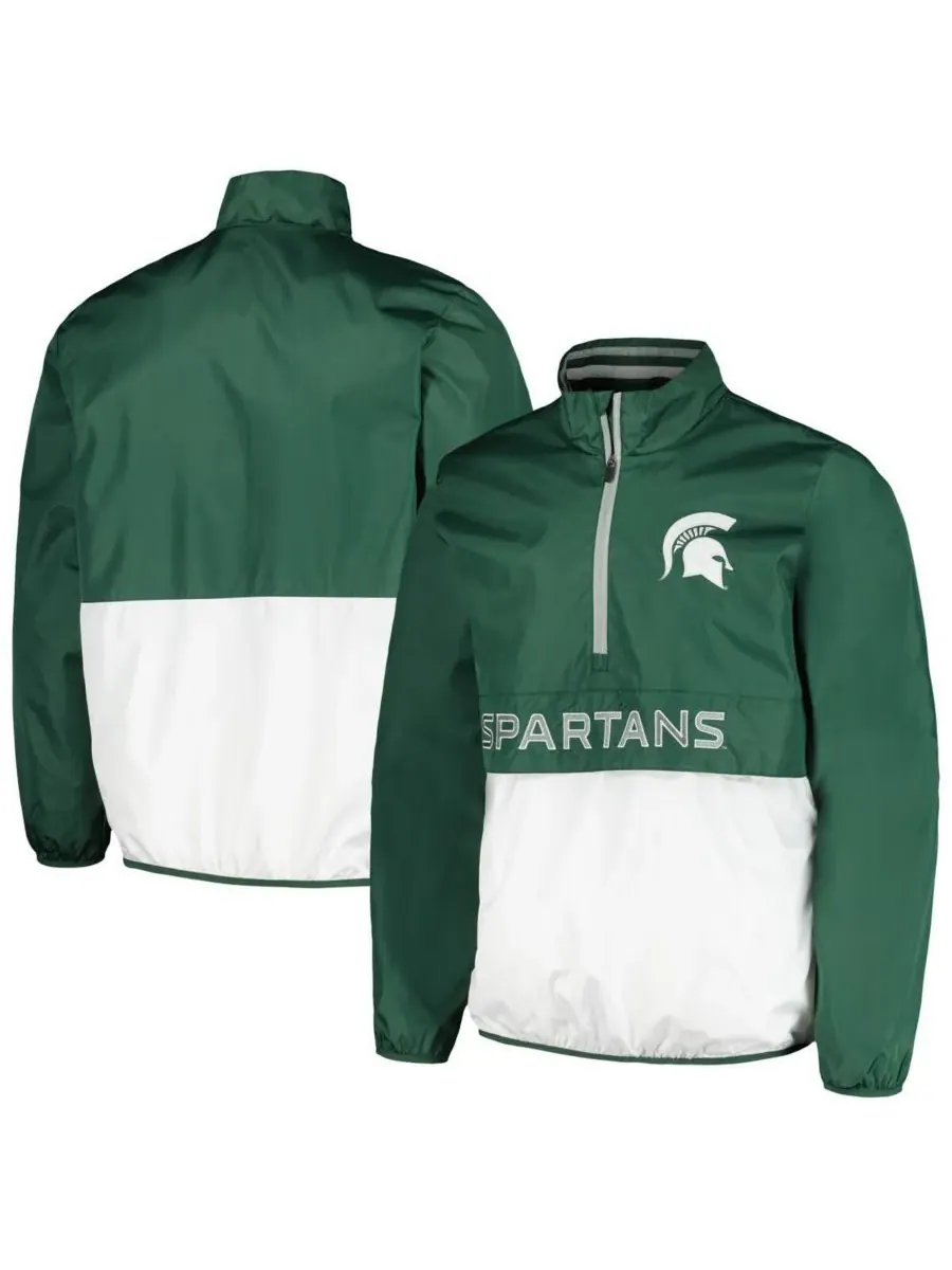 G-III Sports by Carl Banks Мужская зеленая футболка Michigan State Spartans Cornerman с половинной — изображение 1 из 3