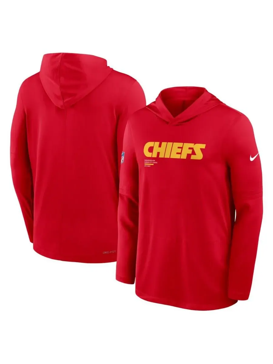 Nike Мужская красная толстовка с длинными рукавами Kansas City Chiefs Big Tall Sideline Performance — изображение 4 из 5