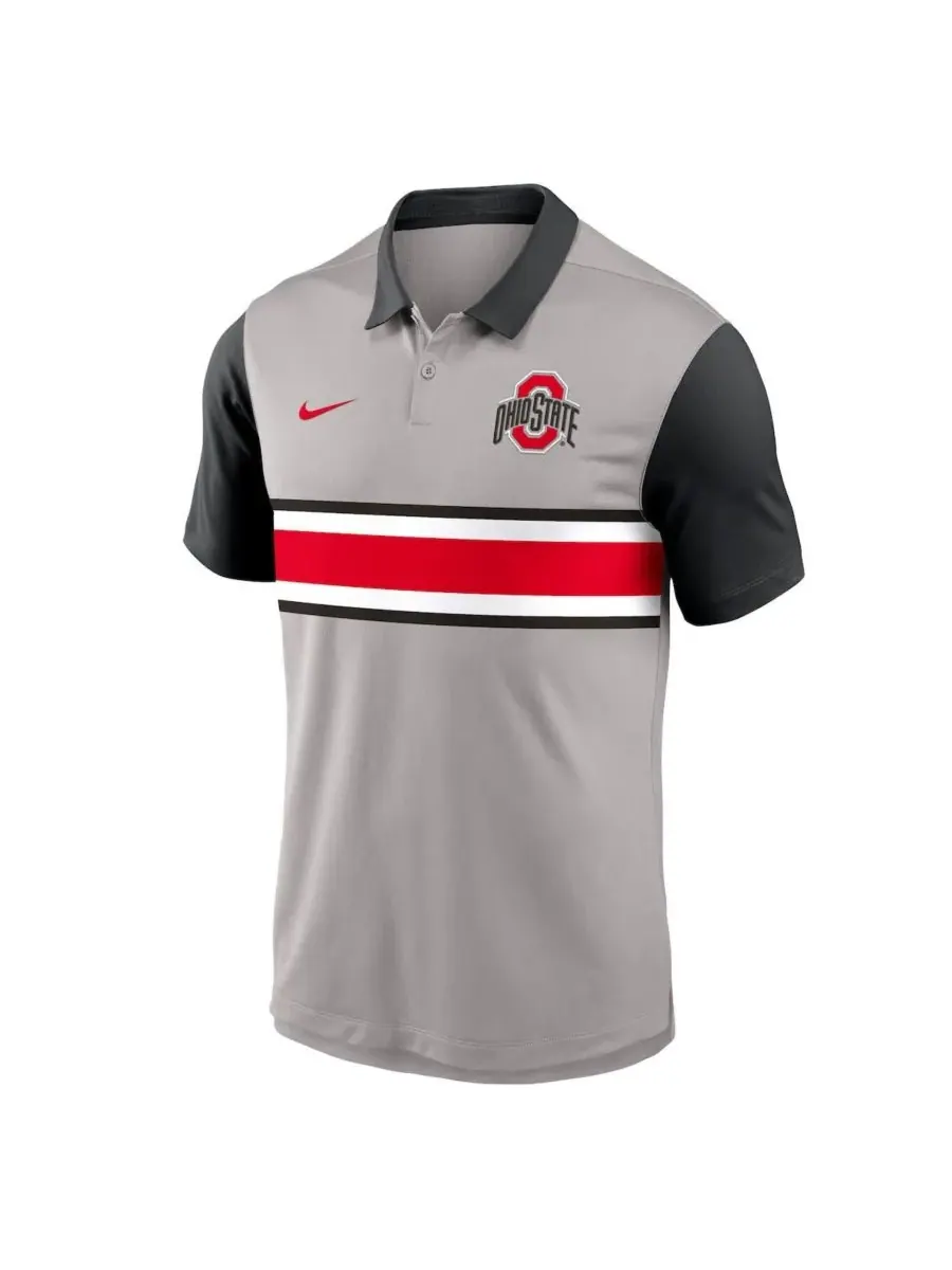 Nike Мужская серо-черная поло-рубашка Ohio State Buckeyes Vapor Performance — изображение 2 из 3, серый черный