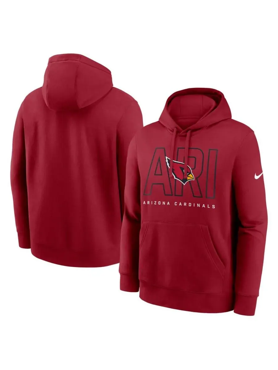 Мужская флисовая толстовка с капюшоном Cardinal Arizona Cardinals Busted Play Club Nike — изображение 1 из 3, красный
