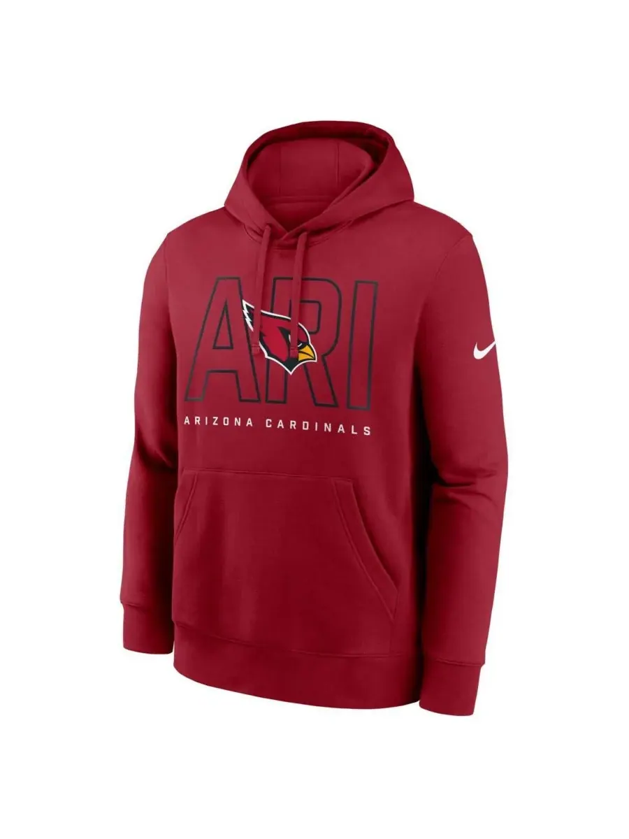 Мужская флисовая толстовка с капюшоном Cardinal Arizona Cardinals Busted Play Club Nike — изображение 2 из 3, красный