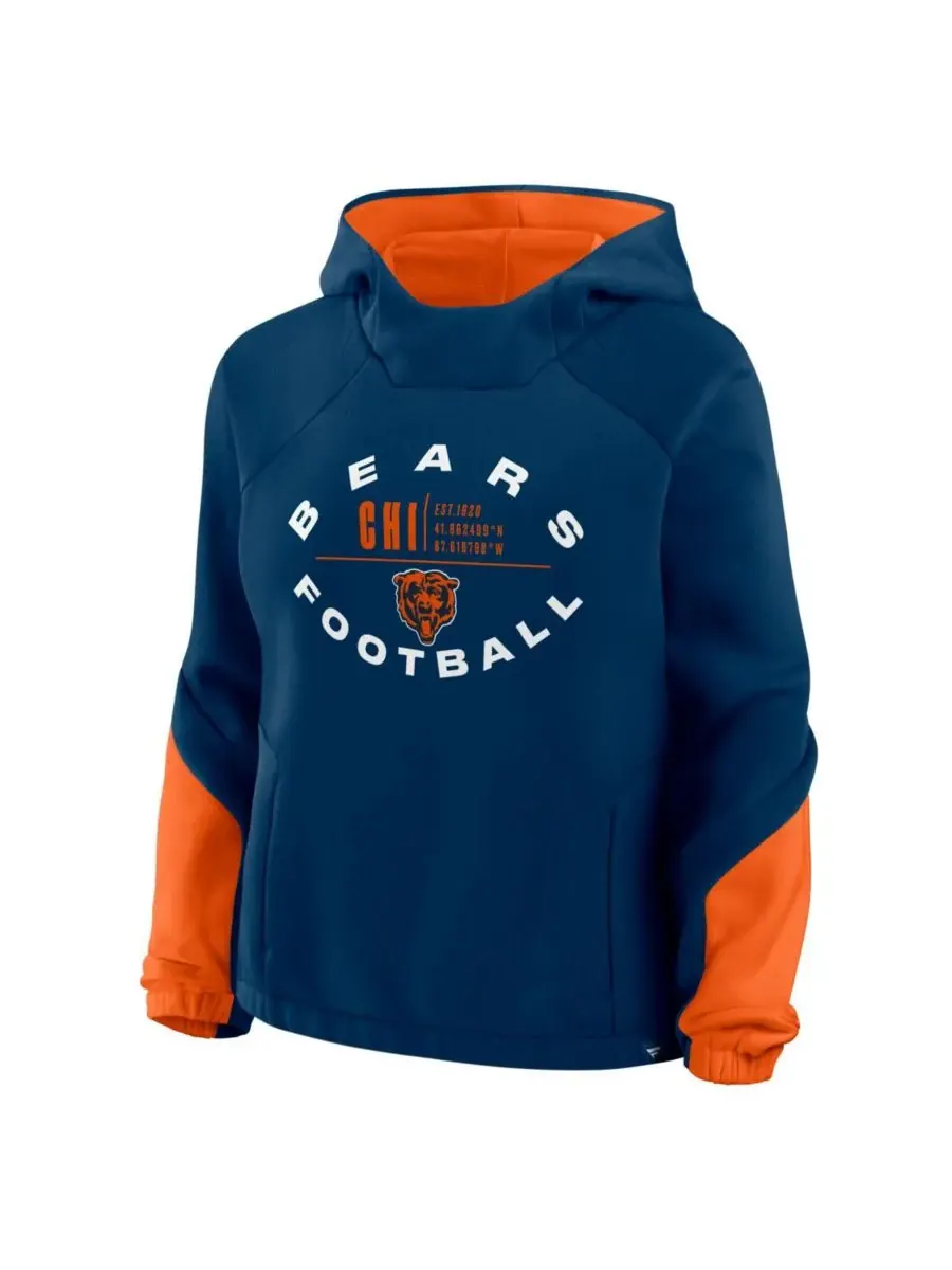 Fanatics Женская темно-синяя толстовка с капюшоном Chicago Bears Oversized Redzone Bubble Screen — изображение 3 из 3