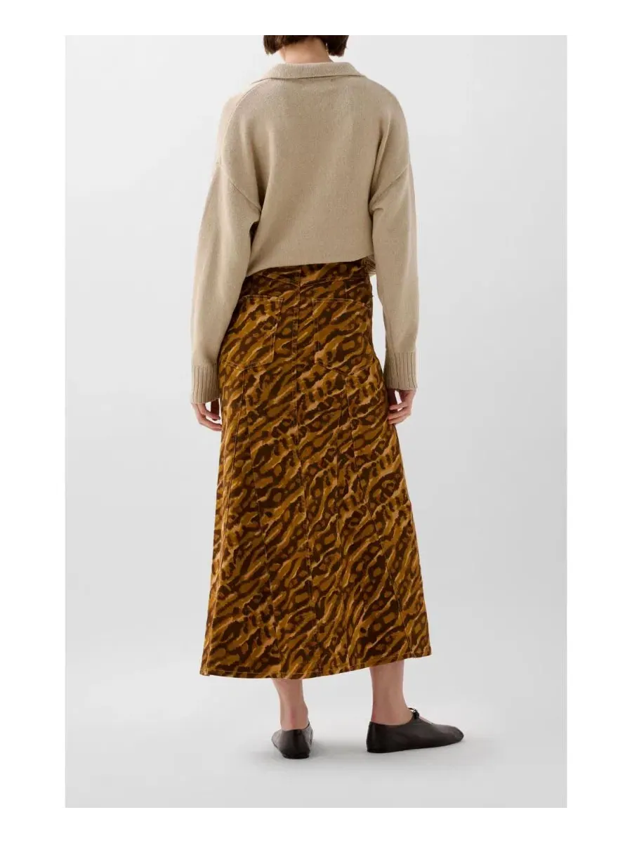 Женская джинсовая юбка-клеш с принтом Scalpers, Animalprint — изображение 3 из 3