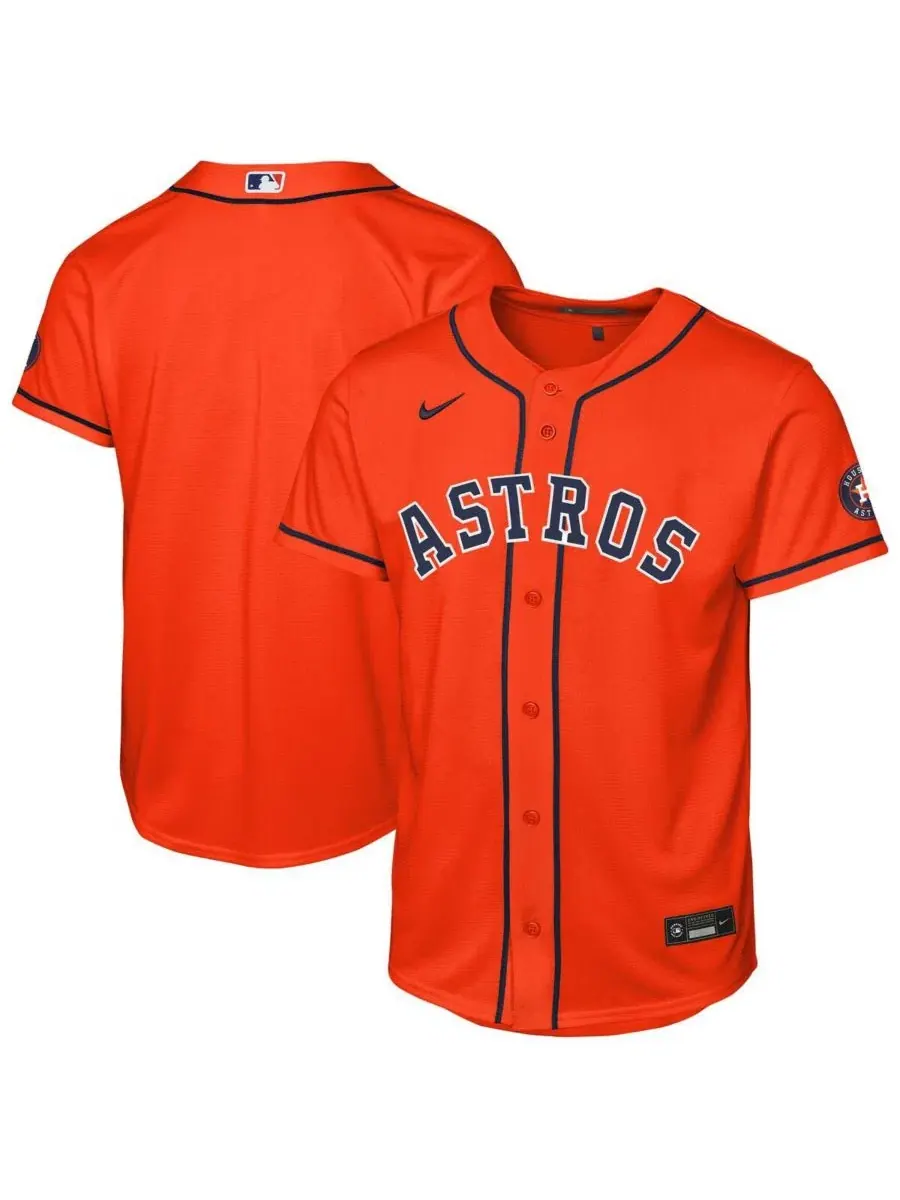 Альтернативная стадионная футболка Houston Astros оранжевого цвета для мальчиков и девочек Nike — изображение 1 из 3