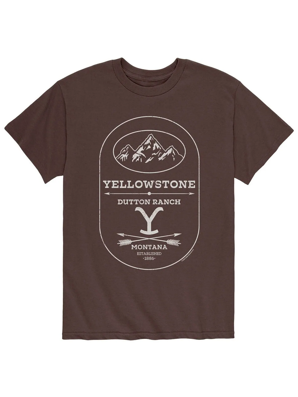 Мужская футболка yellowstone dutton ranch montana AIRWAVES — изображение 1 из 1, коричневый