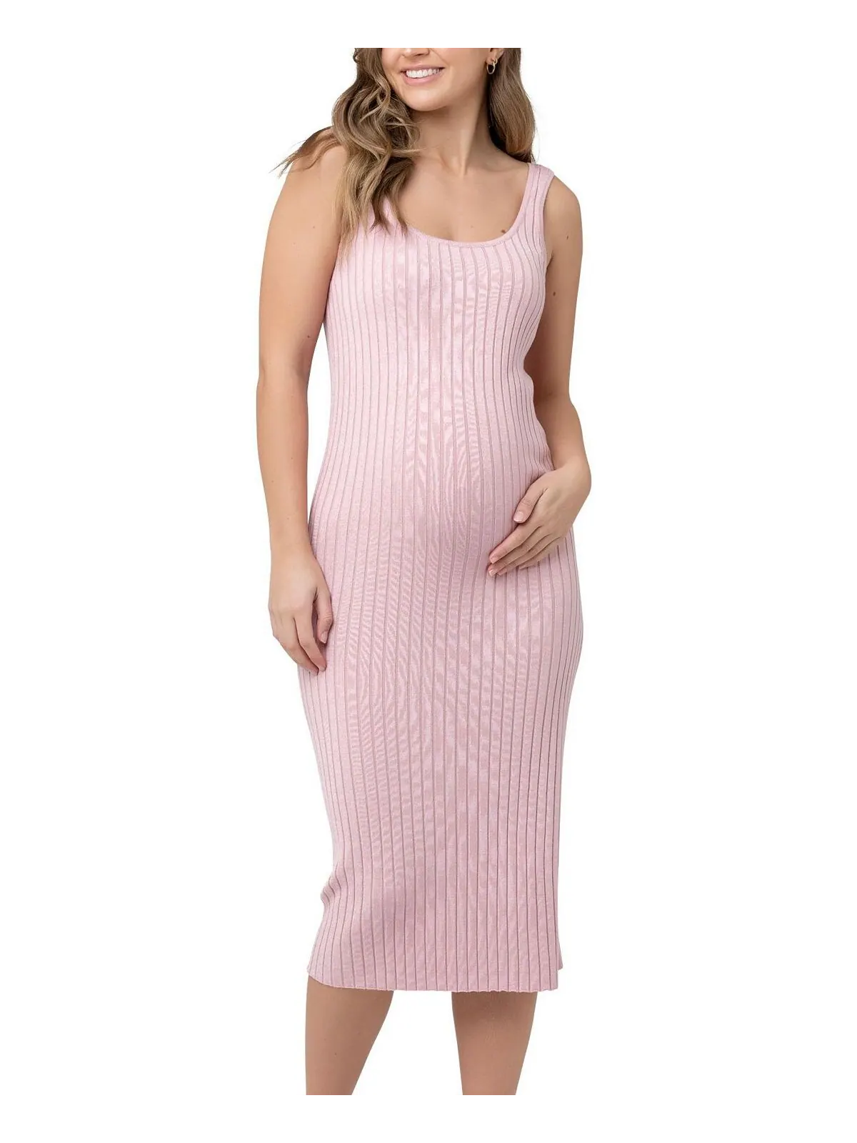 Платье-майка в рубчик Carmen для беременных Ripe Maternity — изображение 1 из 3, розовый
