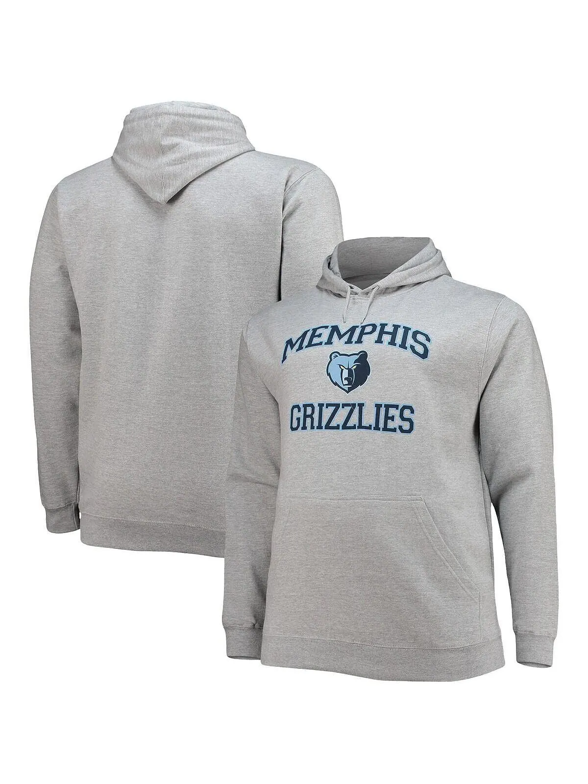 Мужской серый пуловер с капюшоном Memphis Grizzlies Big and Tall Heart and Soul Profile — изображение 1 из 3