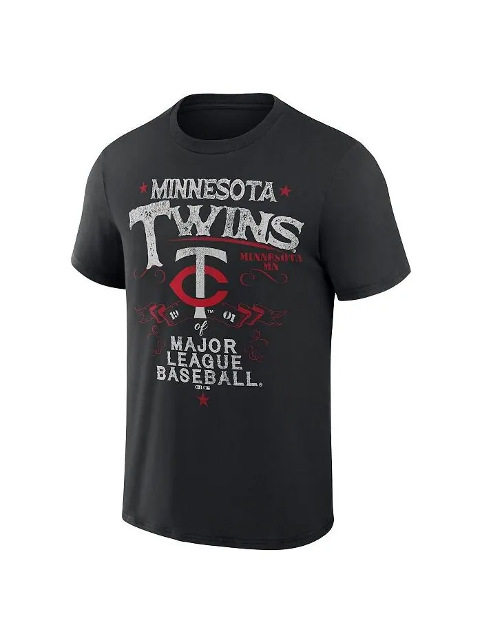 Мужская футболка Darius Rucker Collection by Black Minnesota Twins Beach Splatter Fanatics — изображение 2 из 3, черный