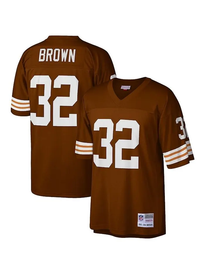 Мужская копия джерси Jim Brown Brown Cleveland Browns Legacy Mitchell & Ness — изображение 1 из 3, коричневый