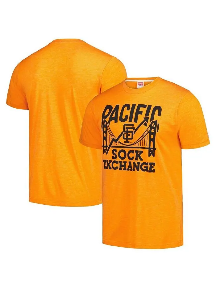 Мужская оранжевая футболка San Francisco Giants Pacific Sock Exchange Tri-Blend Homage — изображение 1 из 3, оранжевый