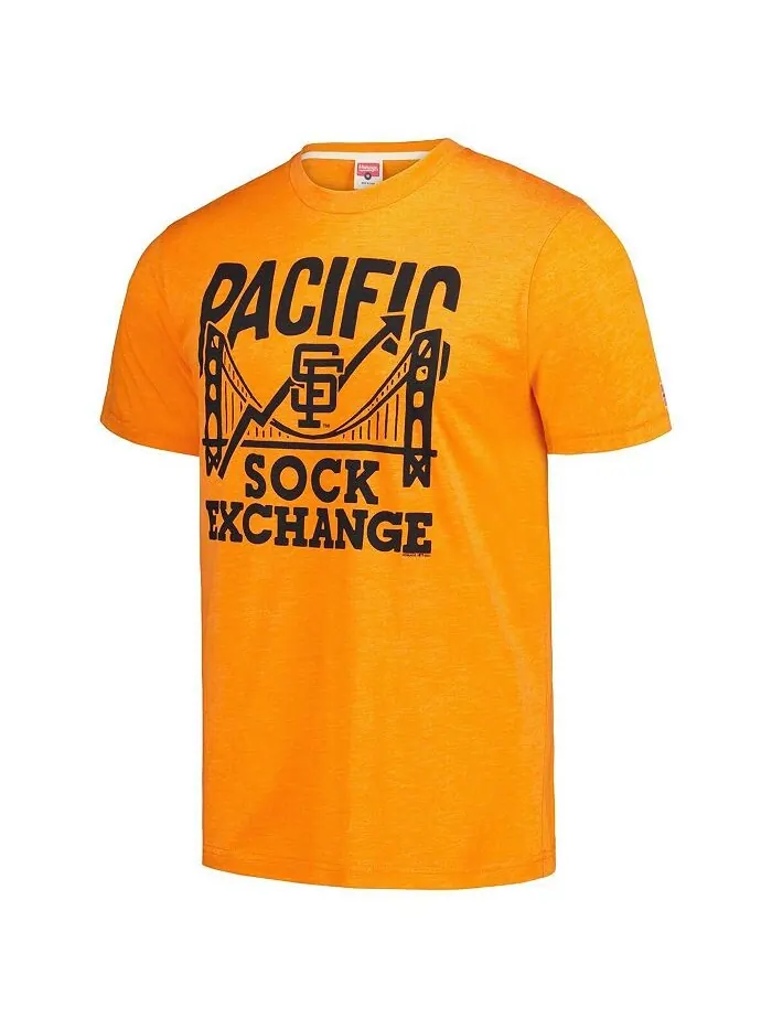 Мужская оранжевая футболка San Francisco Giants Pacific Sock Exchange Tri-Blend Homage — изображение 2 из 3, оранжевый