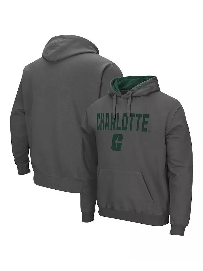Мужской темно-серый пуловер с капюшоном Charlotte 49ers Arch и Logo Colosseum — изображение 1 из 1