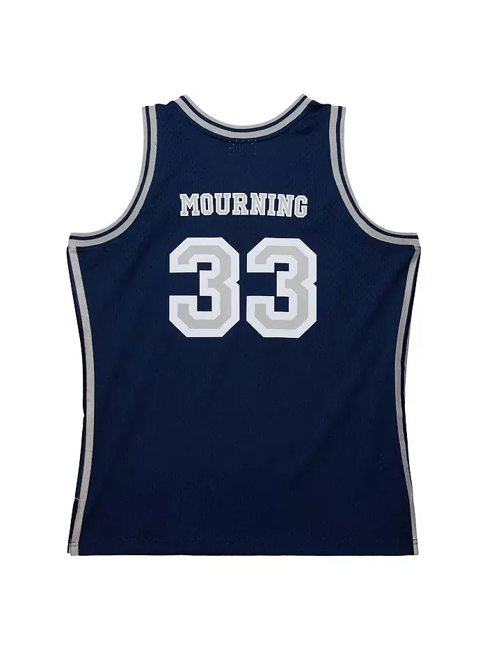 Мужская майка игрока Alonzo Mourning Navy Georgetown Hoyas 1991/92 Swingman Mitchell & Ness — изображение 3 из 4