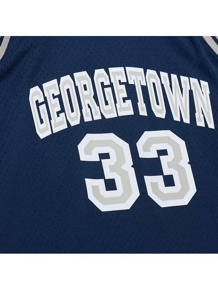 Мужская майка игрока Alonzo Mourning Navy Georgetown Hoyas 1991/92 Swingman Mitchell & Ness — изображение 4 из 4
