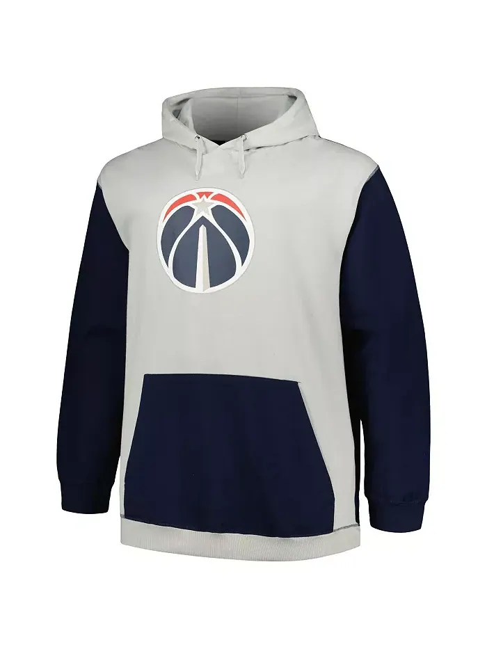 Мужской теплый худи с капюшоном Washington Wizards Big and Tall Primary Arctic цвета темно-синего и — изображение 2 из 3