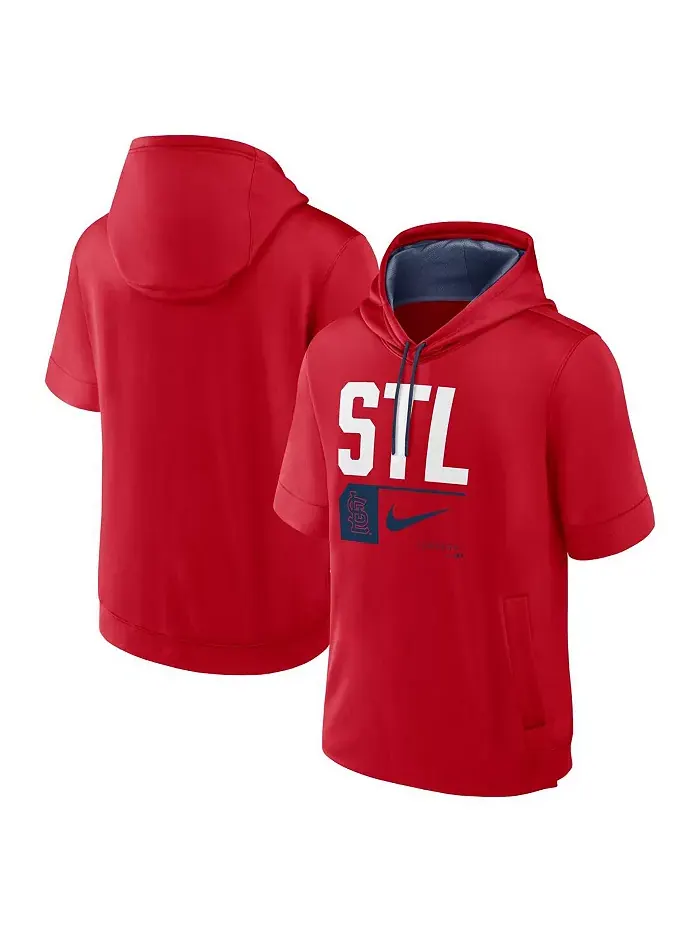 Мужская красная толстовка с капюшоном и короткими рукавами St. Louis Cardinals Tri Code Lockup Nike — изображение 1 из 3