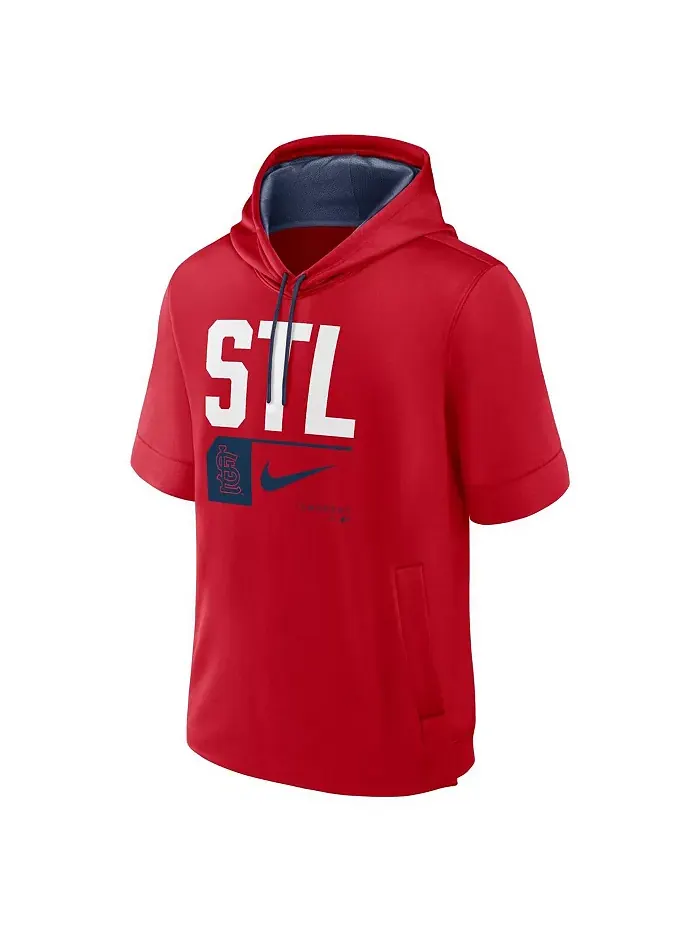 Мужская красная толстовка с капюшоном и короткими рукавами St. Louis Cardinals Tri Code Lockup Nike — изображение 2 из 3