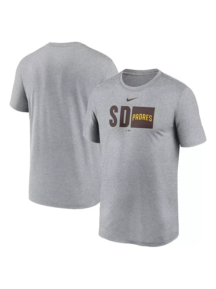 Мужская футболка Heather Gray San Diego Padres Tricode Legend Performance Nike — изображение 1 из 3