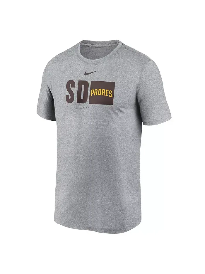 Мужская футболка Heather Gray San Diego Padres Tricode Legend Performance Nike — изображение 2 из 3