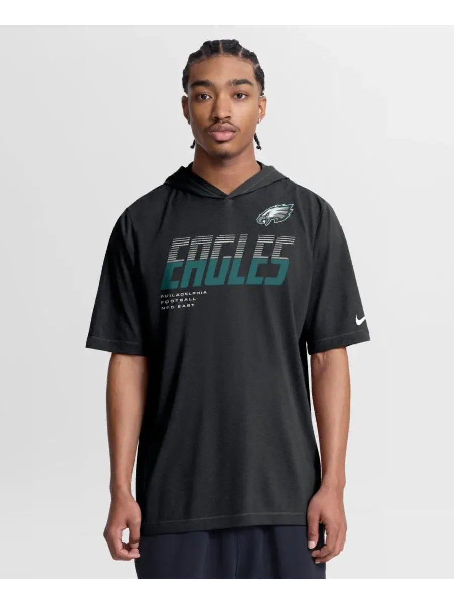Худи-футболка Philadelphia Eagles Tri-Blend Hooded T-Shirt Nike — изображение 1 из 5, черный