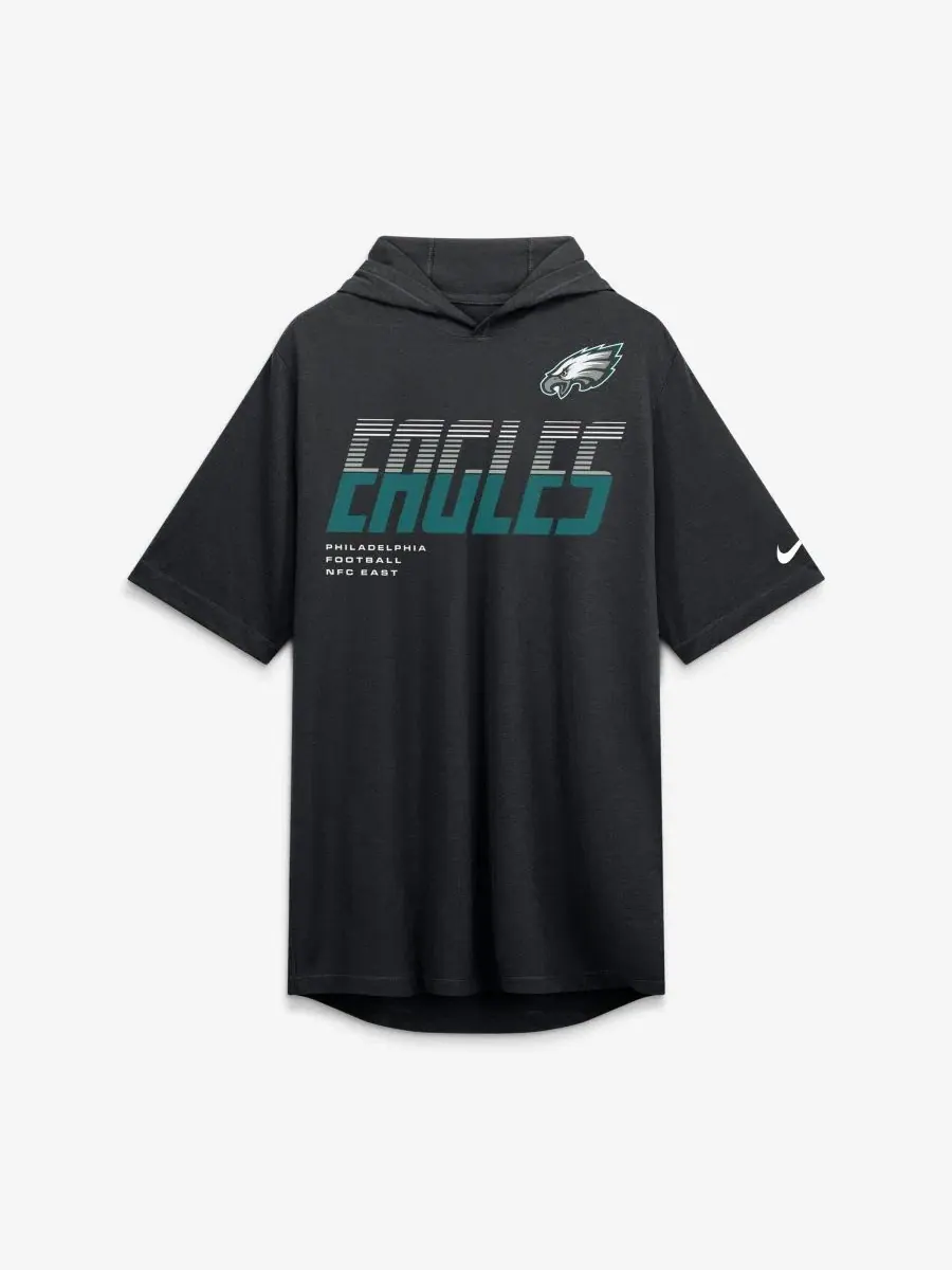 Худи-футболка Philadelphia Eagles Tri-Blend Hooded T-Shirt Nike — изображение 2 из 5, черный