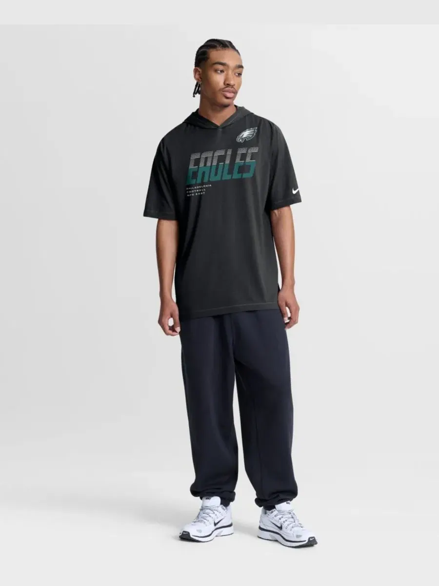 Худи-футболка Philadelphia Eagles Tri-Blend Hooded T-Shirt Nike — изображение 5 из 5, черный