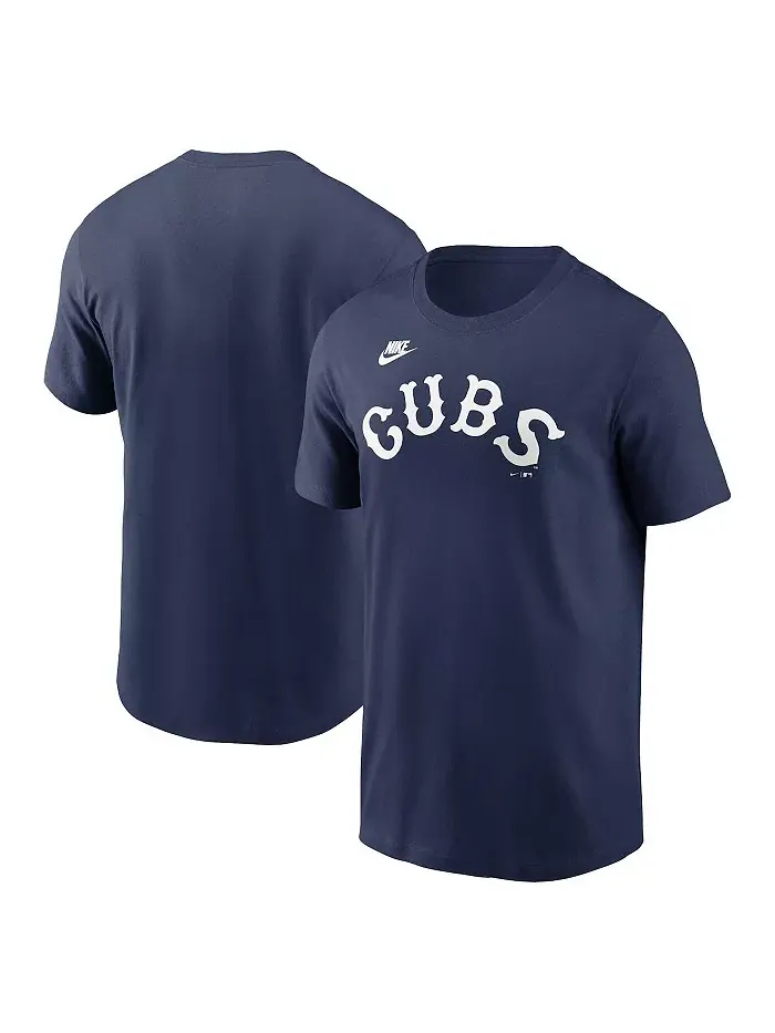 Мужская футболка Chicago Cubs Cooperstown Wordmark в синем цвете Nike — изображение 1 из 3