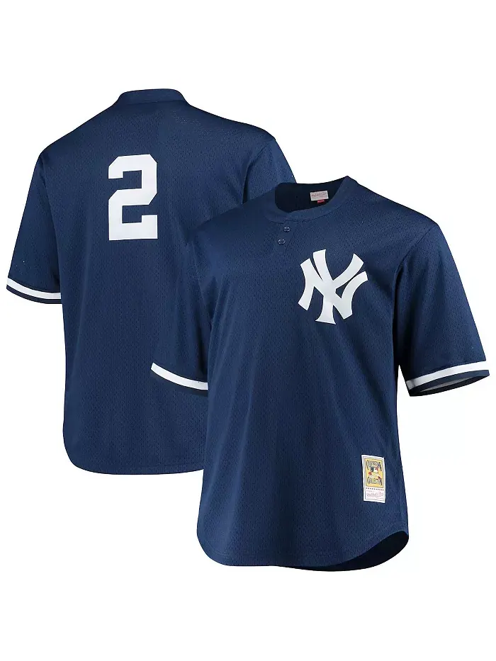 Мужская бейсбольная тренировочная реплика джерси игрока Derek Jeter в синем цвете New York Yankees