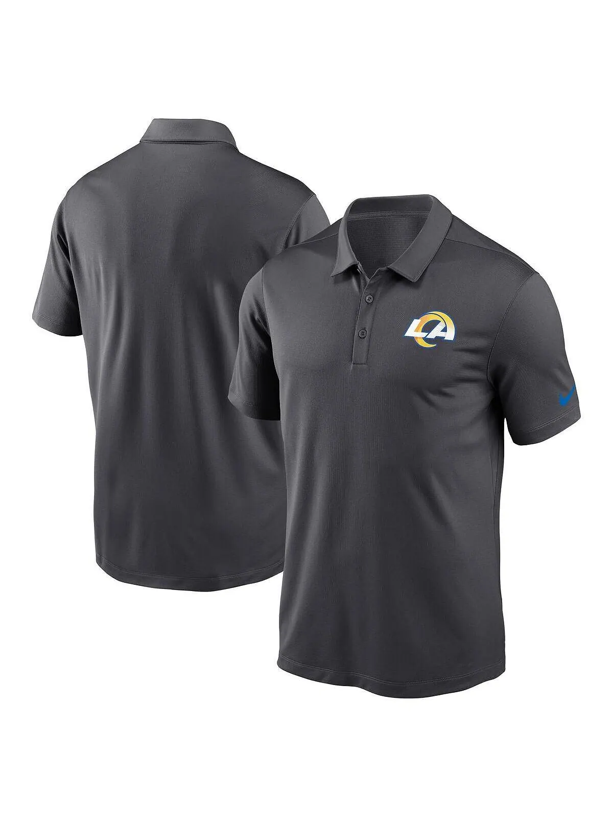 Мужская рубашка-поло с логотипом команды Los Angeles Rams Franchise Team антрацитового цвета Nike