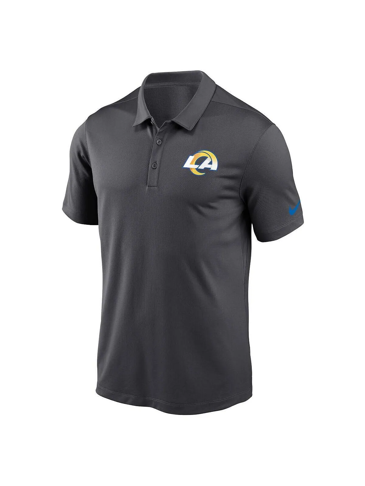 Мужская рубашка-поло с логотипом команды Los Angeles Rams Franchise Team антрацитового цвета Nike — изображение 2 из 3, серый