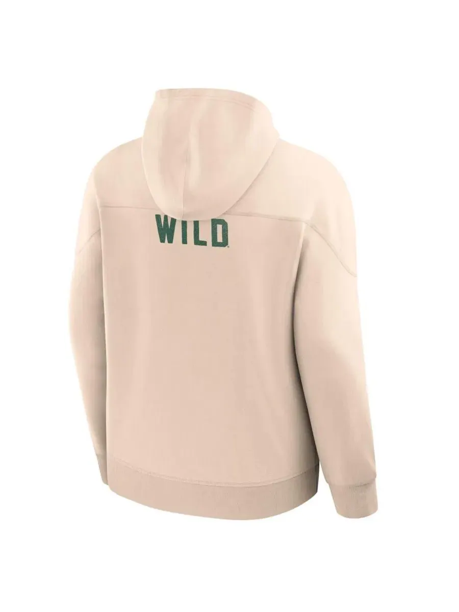 Мужской винтажный худи Minnesota Wild с длинным рукавом Fanatics — изображение 2 из 3, бежевый