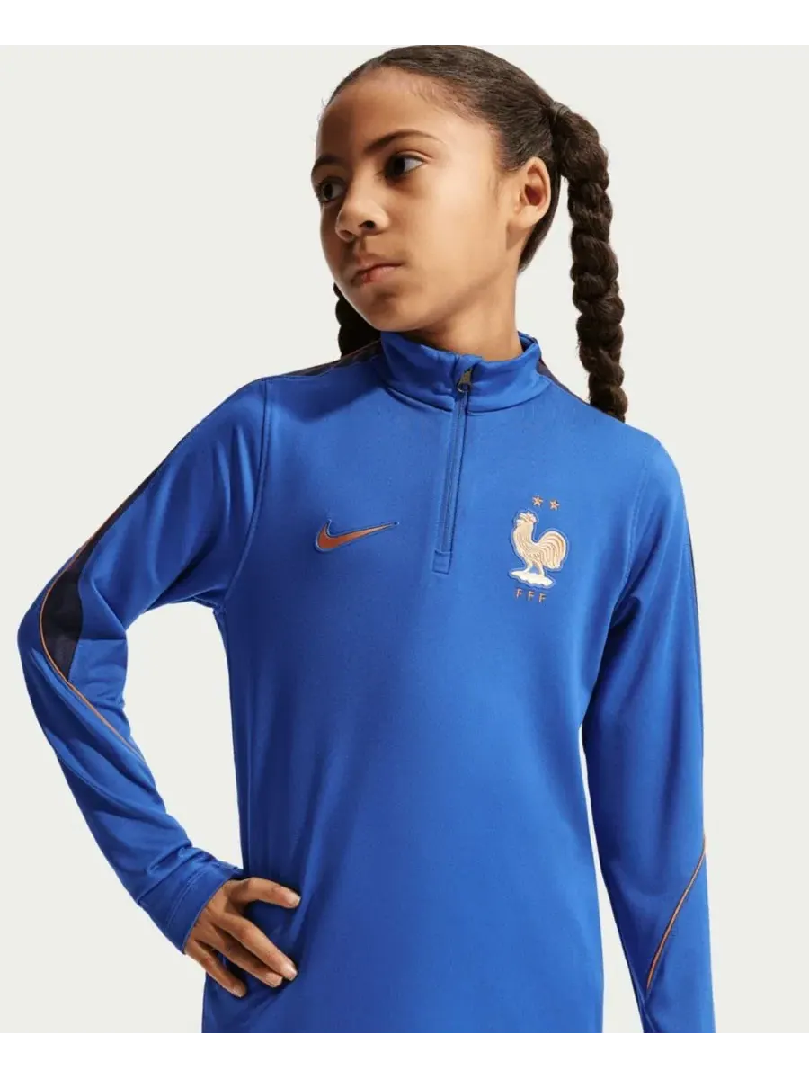Тренировочная толстовка France National Team 2026 Strike с длинным рукавом Nike — изображение 4 из 5, синий