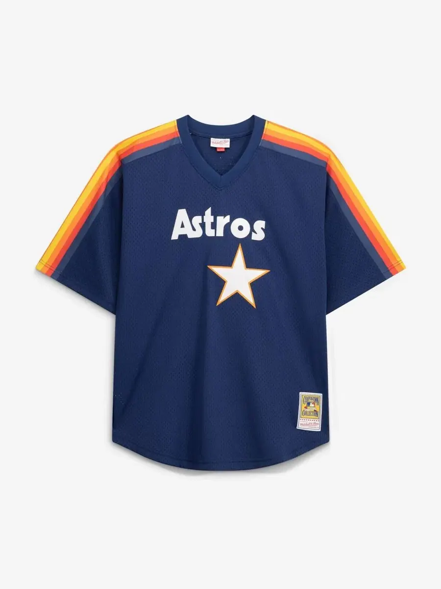 Мужская бейсбольная джерси Nolan Ryan с сеткой Mitchell & Ness — изображение 2 из 3, темно-синий