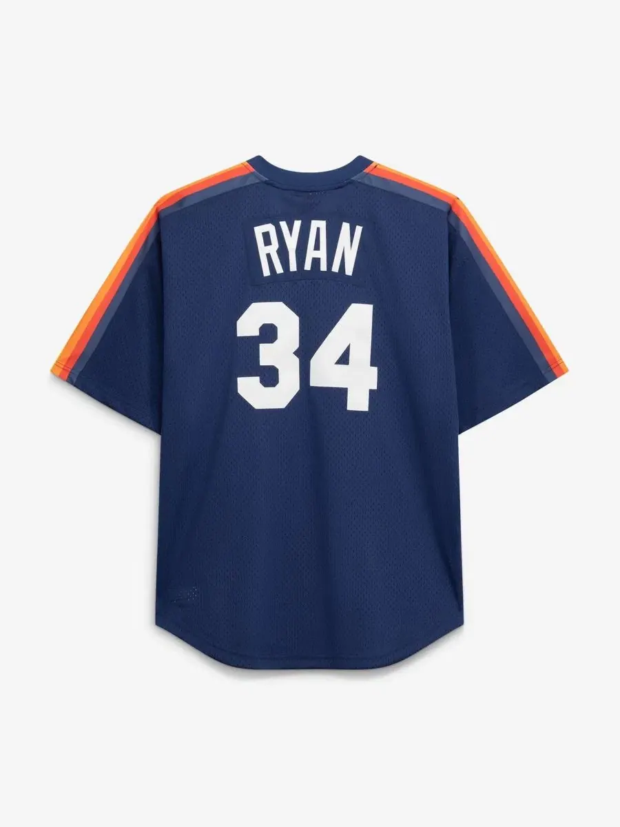 Мужская бейсбольная джерси Nolan Ryan с сеткой Mitchell & Ness — изображение 3 из 3, темно-синий