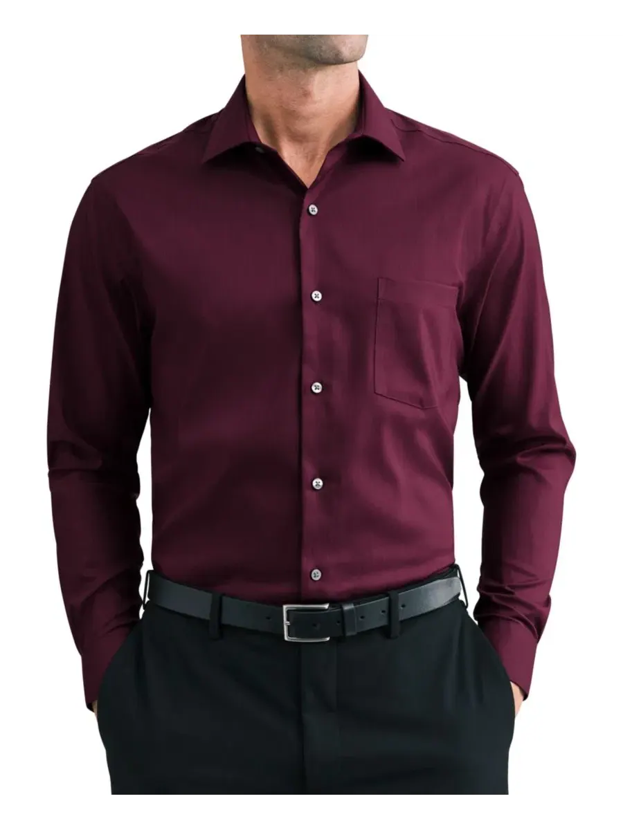 Мужская рубашка с длинным рукавом Van Heusen, Merlot-1 — изображение 1 из 3