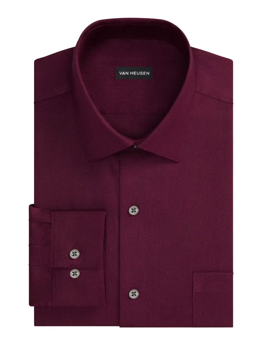 Мужская рубашка с длинным рукавом Van Heusen, Merlot-1 — изображение 3 из 3