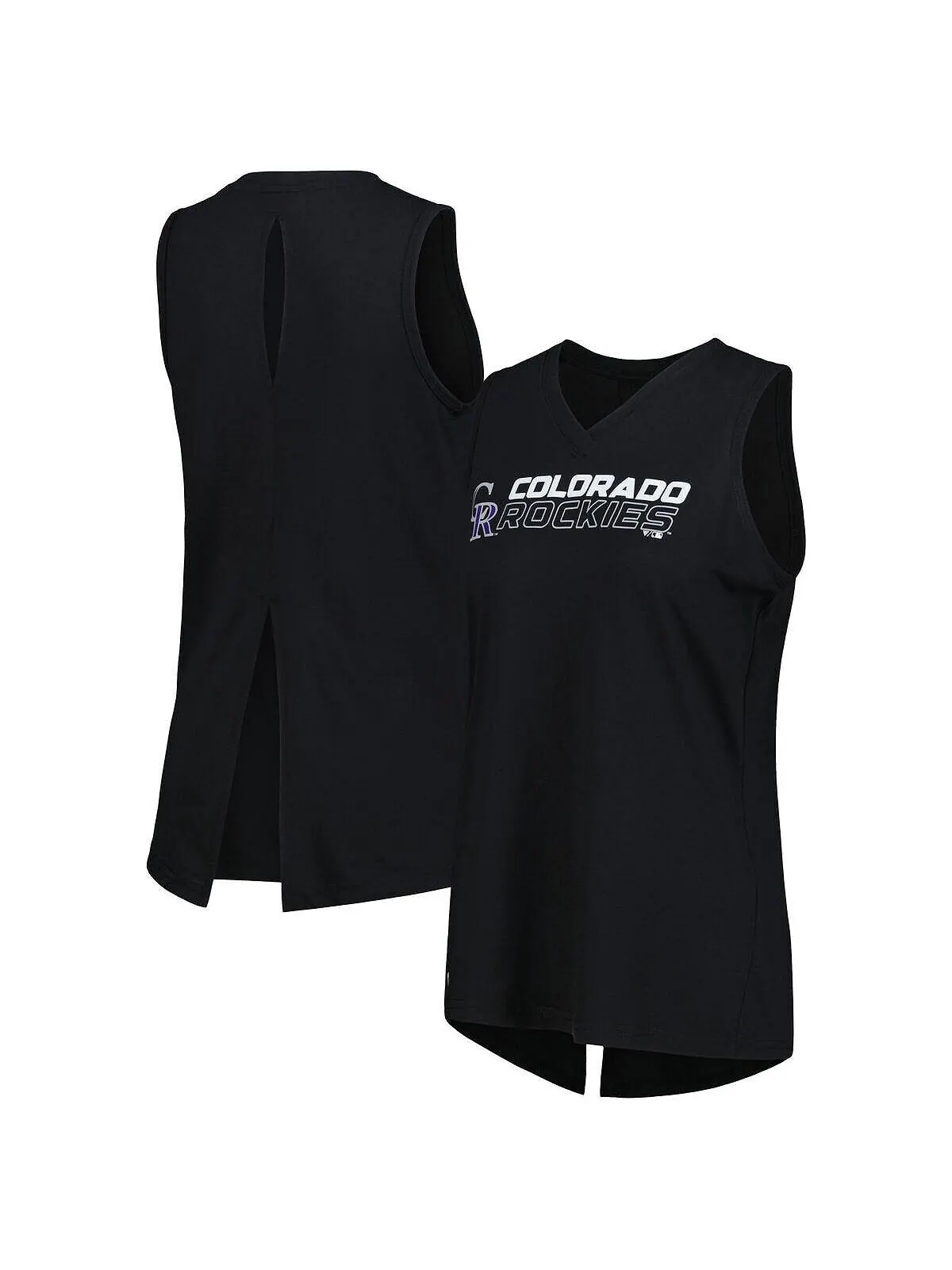 Черная женская майка Colorado Rockies Paisley Chase с V-образным вырезом LevelWear