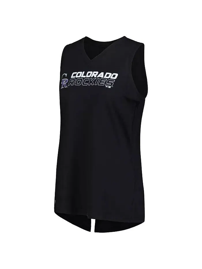 Черная женская майка Colorado Rockies Paisley Chase с v-образным вырезом Levelwear — изображение 2 из 3