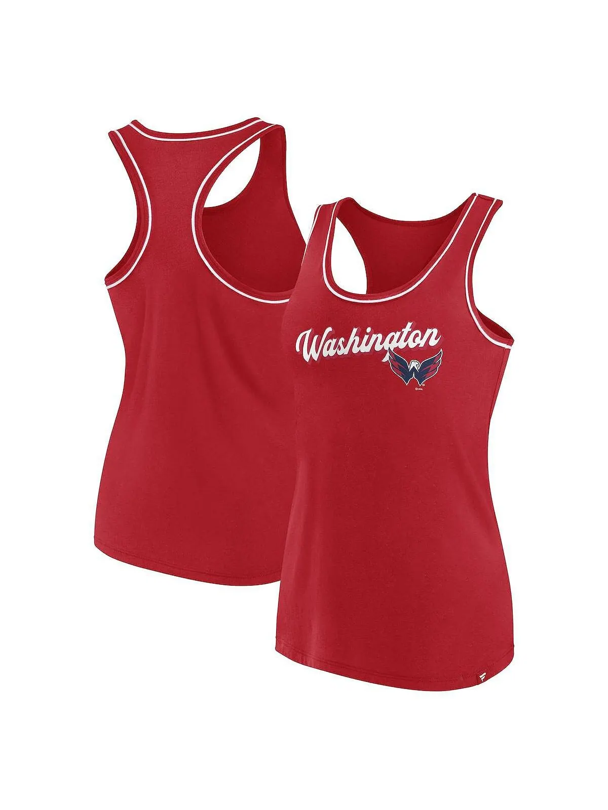 Женская красная майка с овальным вырезом и логотипом Washington Capitals Fanatics — изображение 1 из 3, красный