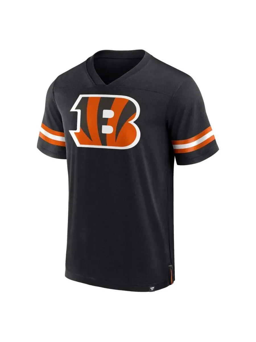 Fanatics Мужская черная футболка с V-образным вырезом и логотипом команды Cincinnati Bengals — изображение 3 из 3, черный