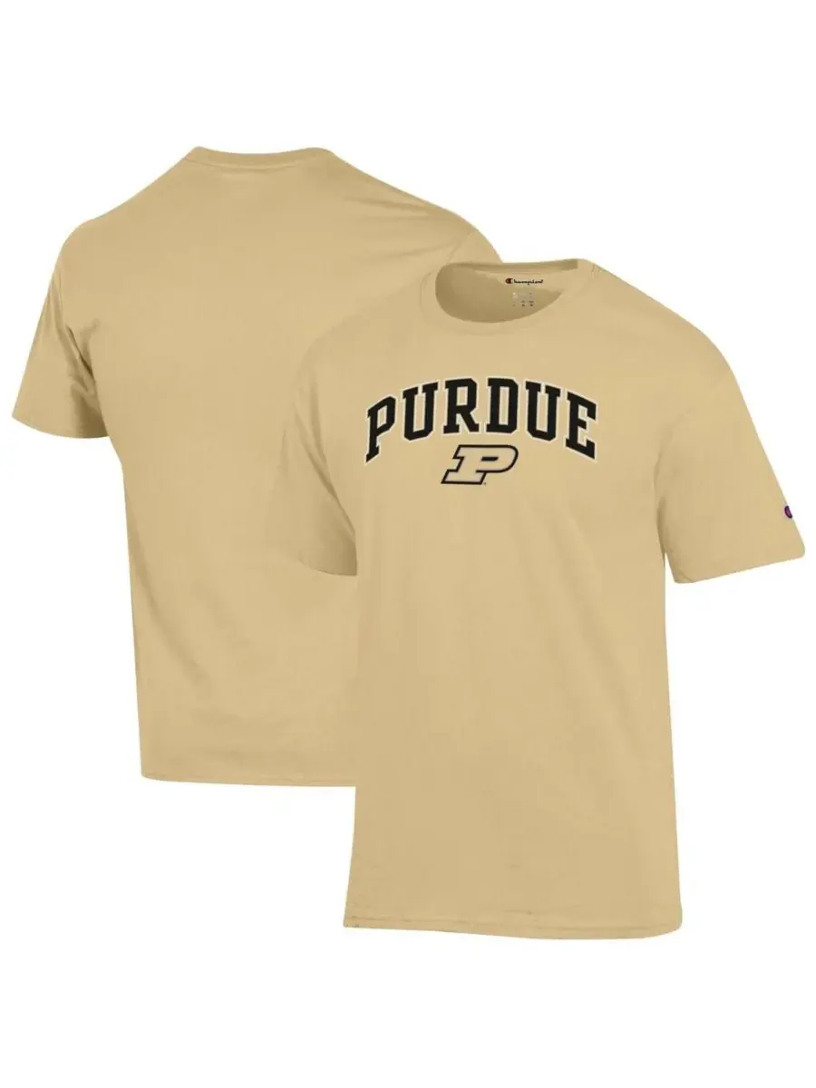 Мужская золотая футболка Purdue Boilermakers с логотипом в виде арки Champion — изображение 1 из 3, золото